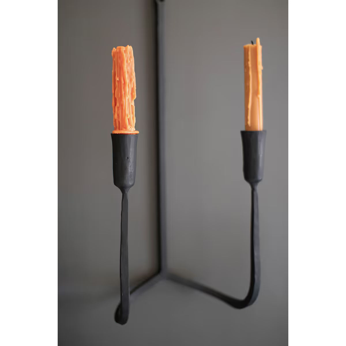 Forged Iron Double Taper Wall Sconce