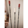 S/3 Tall Forged Iron Taper Candle Holders