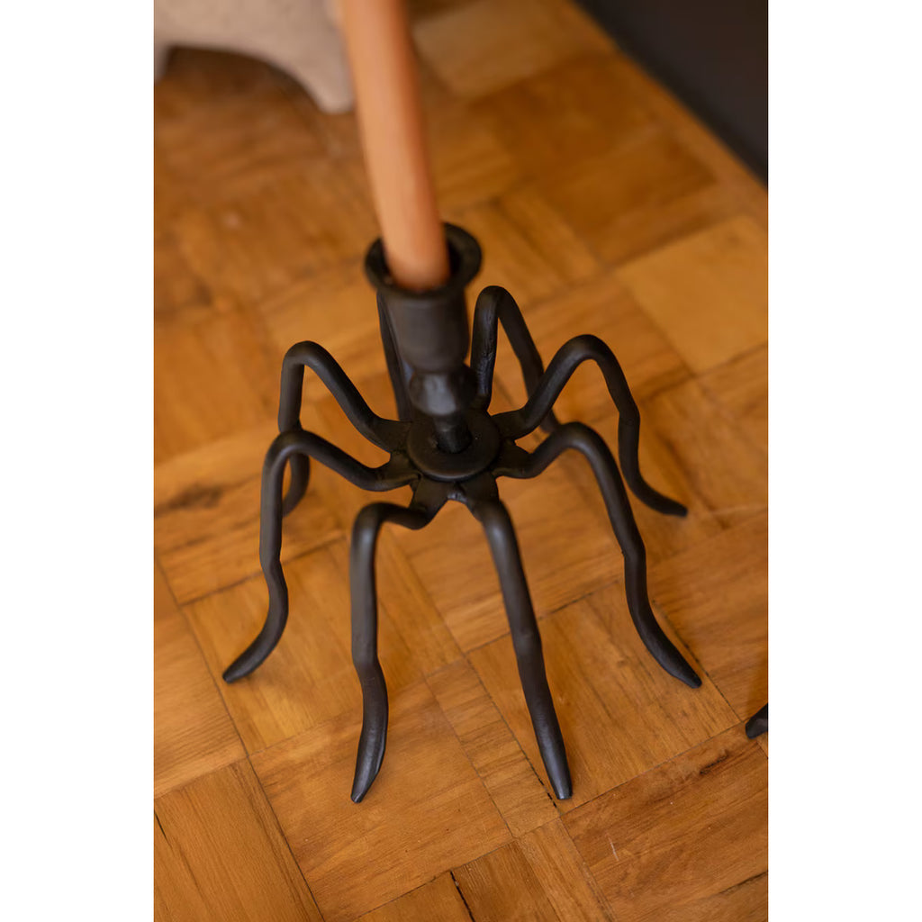 S/2 Cast Iron Spider Taper Candleholders