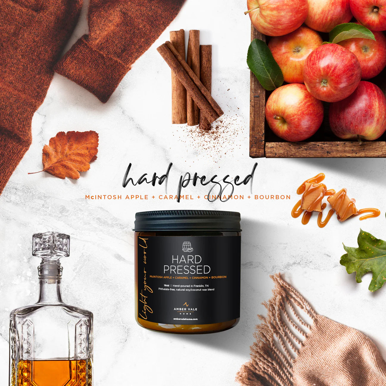 Hard Pressed {MCINTOSH APPLE + CARAMEL + CINNAMON + BOURBON}