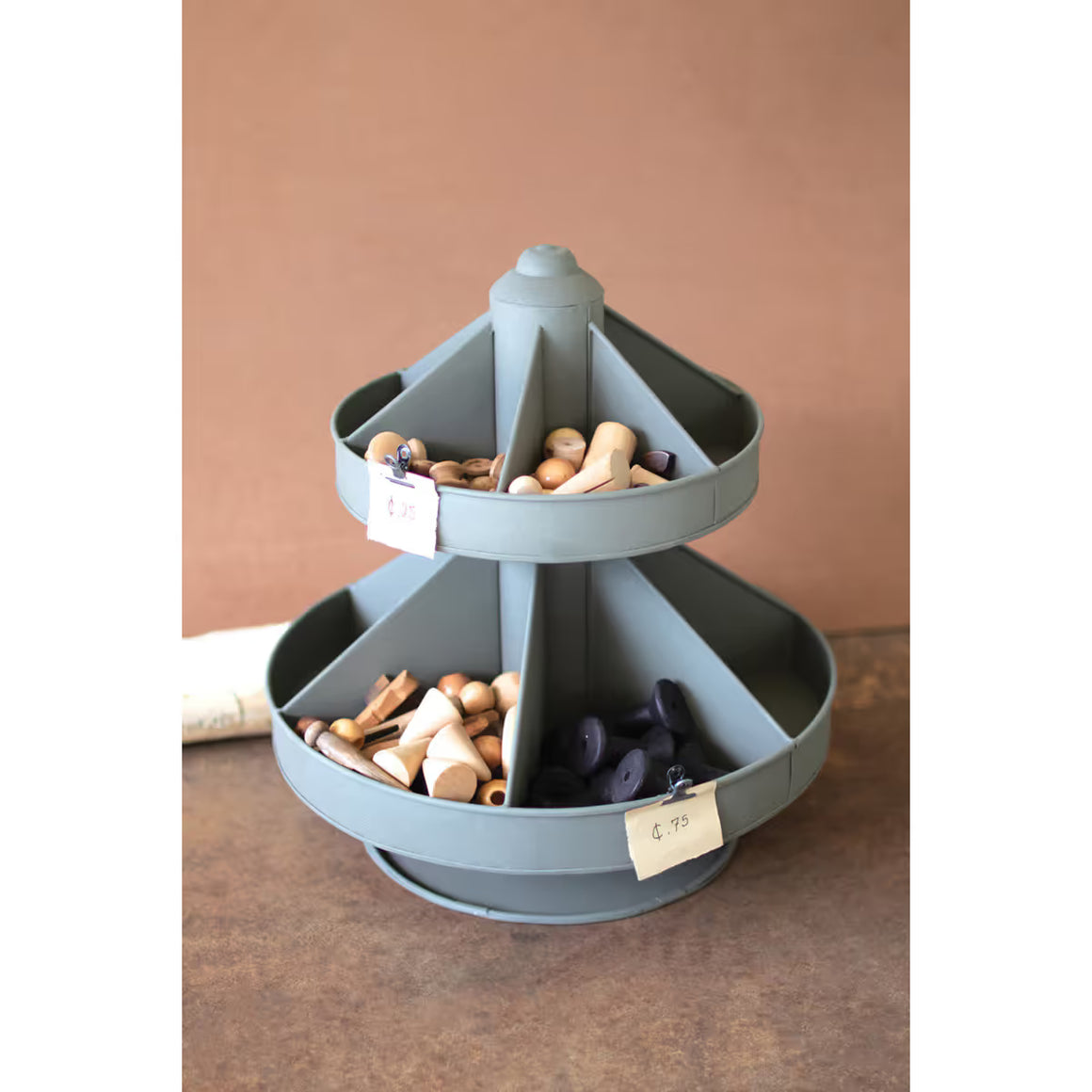 Two-Tiered Round Metal Rotating Organizer