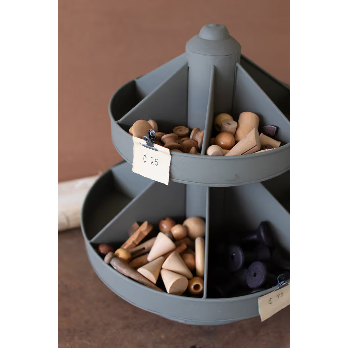 Two-Tiered Round Metal Rotating Organizer