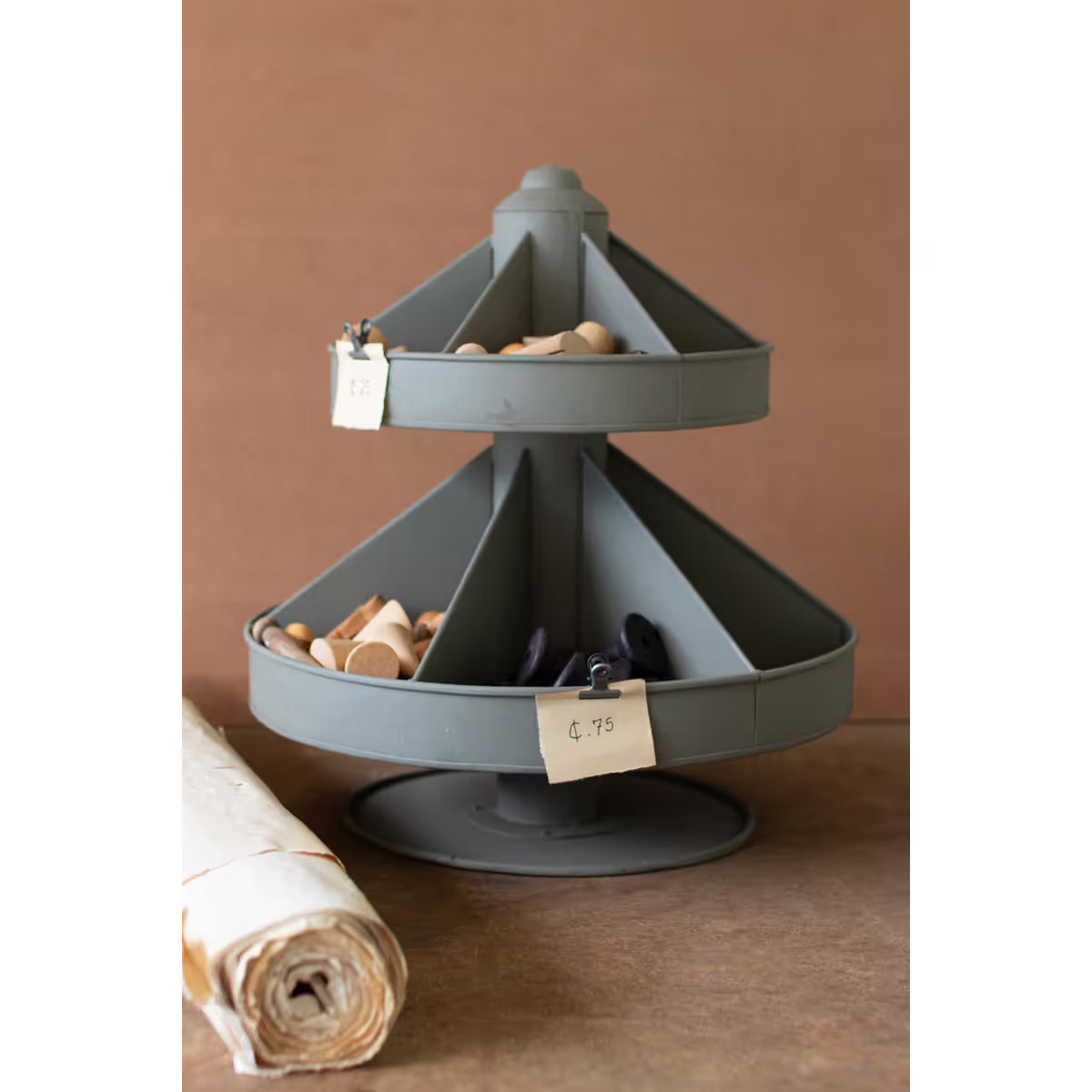 Two-Tiered Round Metal Rotating Organizer