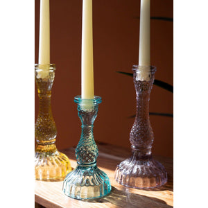 Colored Glass Taper Candle Holder
