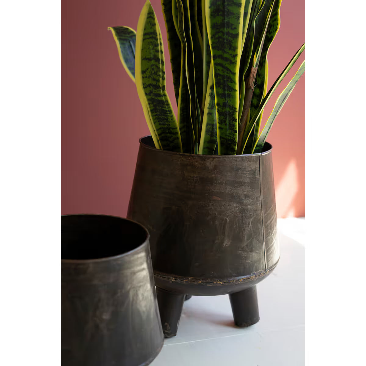 Hand-Hammered Iron Planter w/Legs
