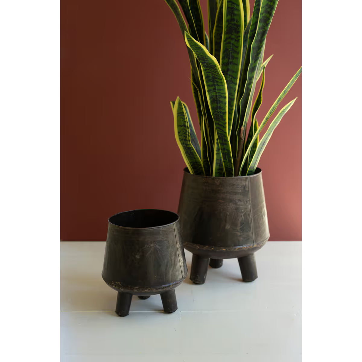 Hand-Hammered Iron Planter w/Legs