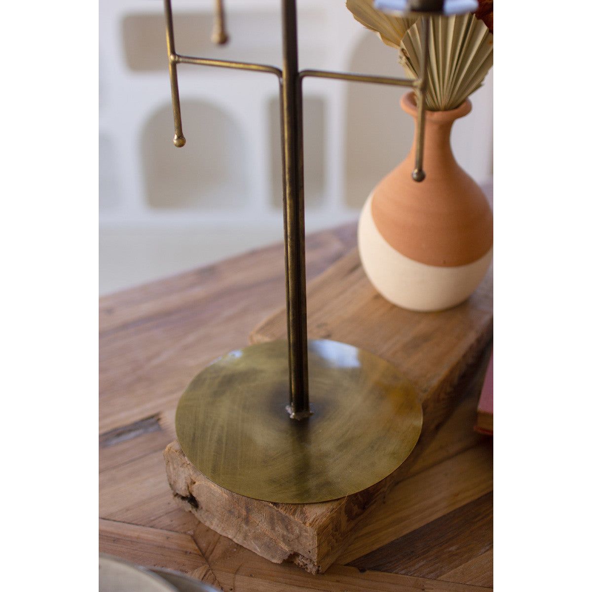 Antique Brass Tabletop Candelabra w/5 Taper Candle Holders