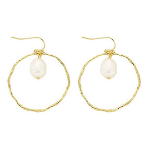 Nox Earrings | Gold + Pearl