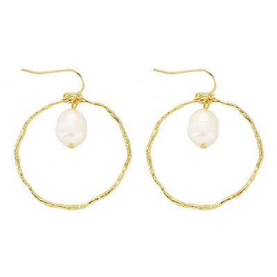 Nox Earrings | Gold + Pearl