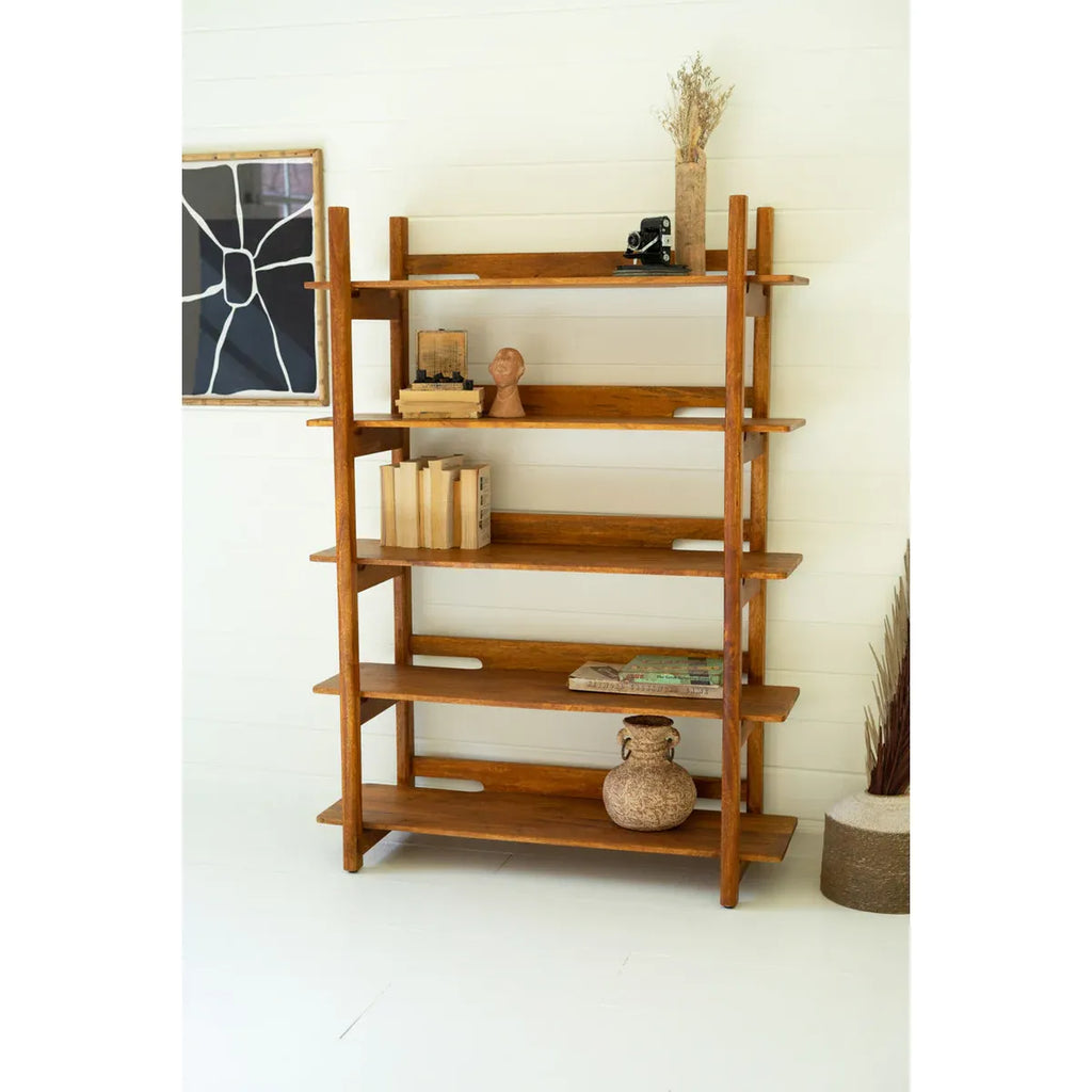 Mango Wood Bookshelf w/Teak Finish