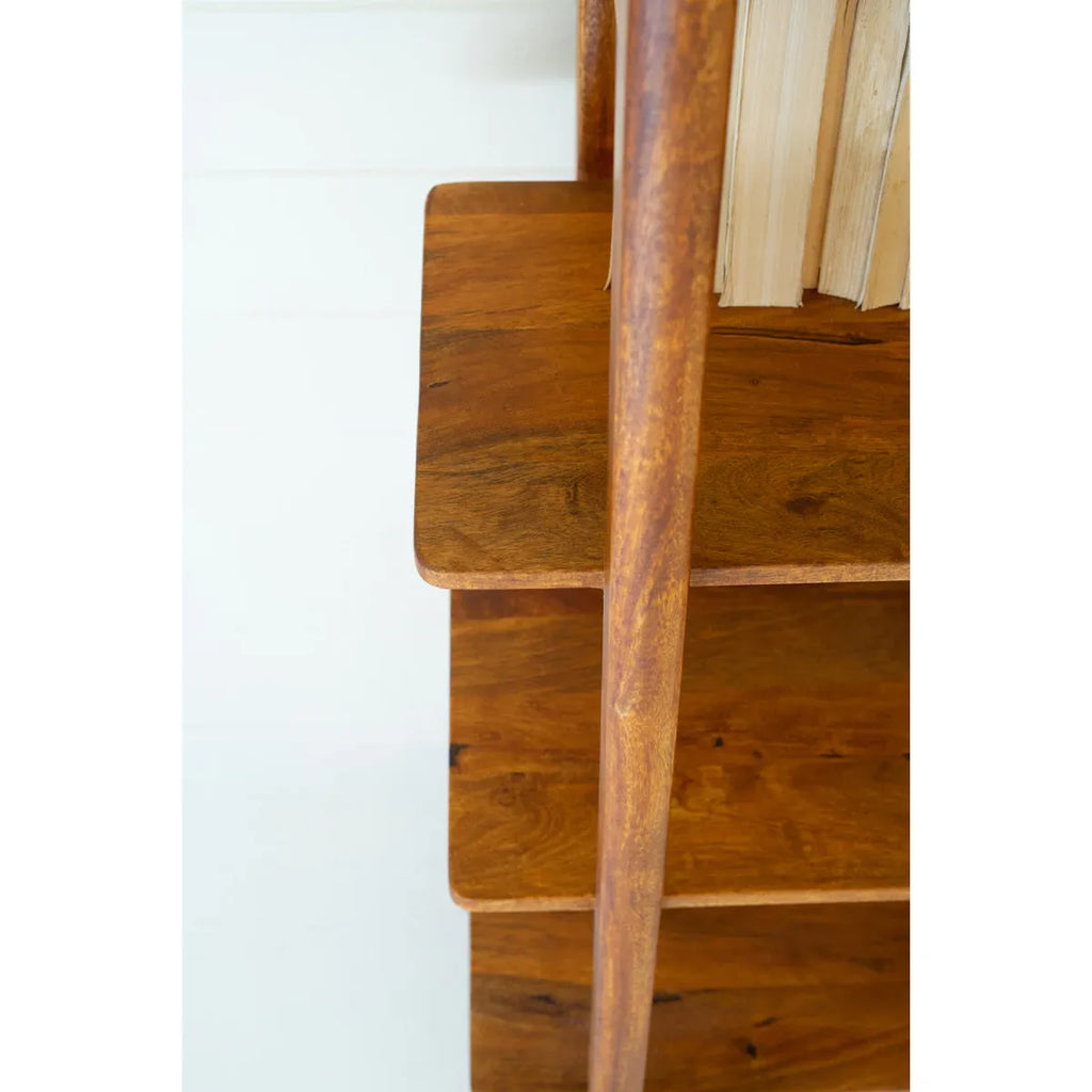 Mango Wood Bookshelf w/Teak Finish