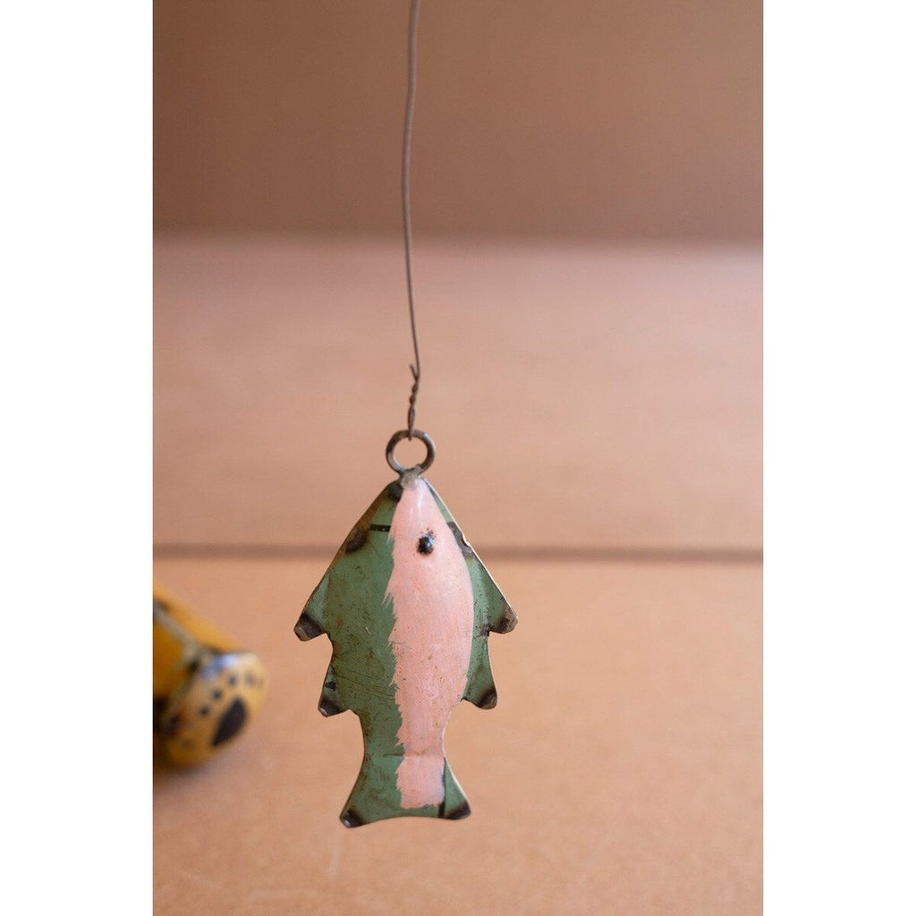 Recycled Iron Brown Bear Fishing