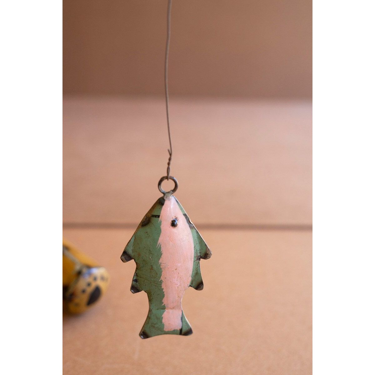 Recycled Iron Brown Bear Fishing