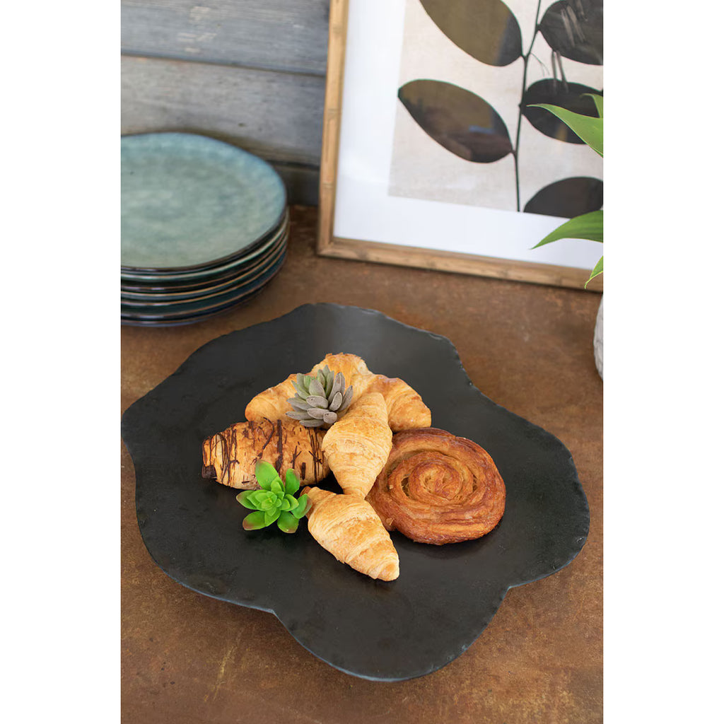 Black Limestone with Rustic Edge Lazy Susan