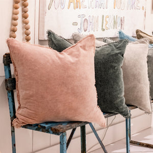 Pillow Collection - Velvet Pillows w/Poms
