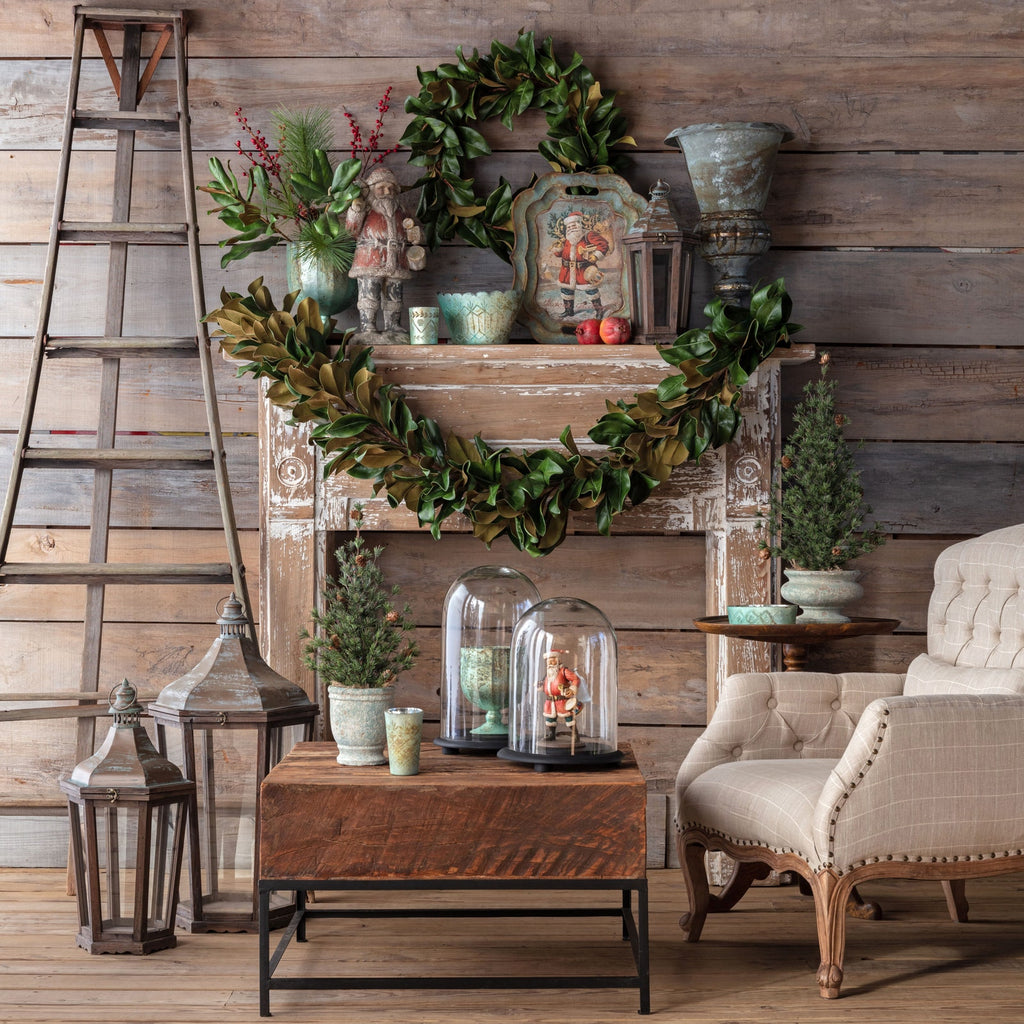 Vintage Style Glass Display Dome w/Weathered Black Base