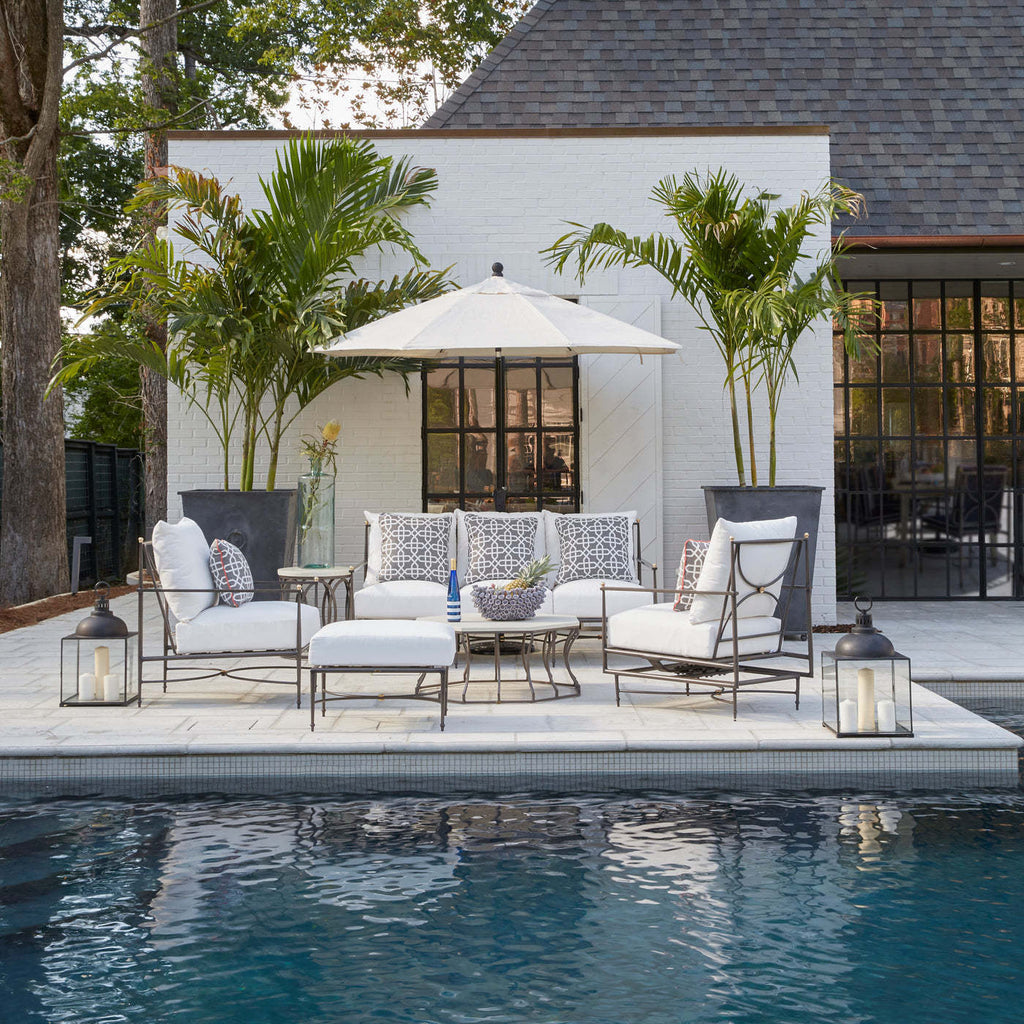 Roma Aluminum Spring Lounge | Cabana Stripe Mist