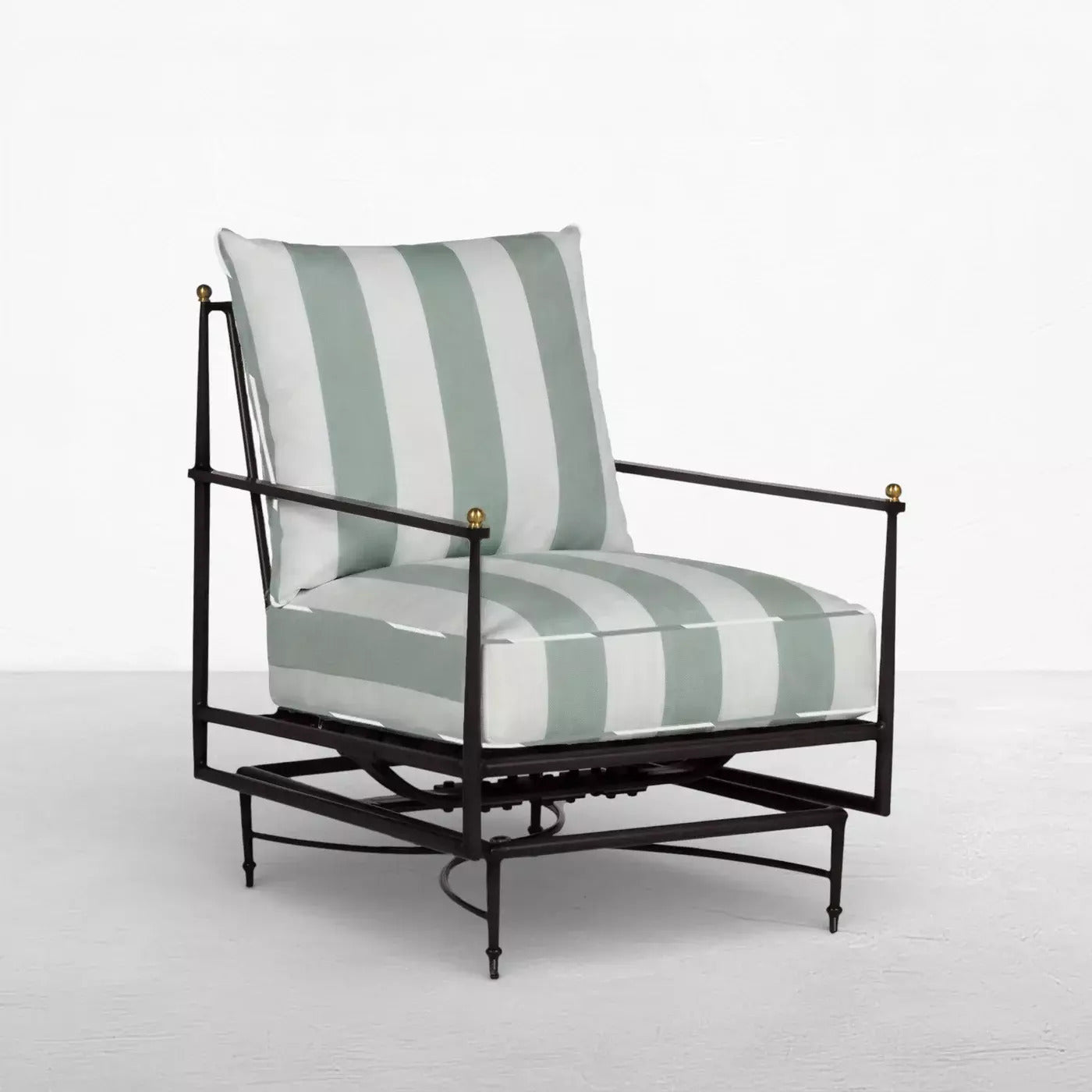 Roma Aluminum Spring Lounge | Cabana Stripe Mist