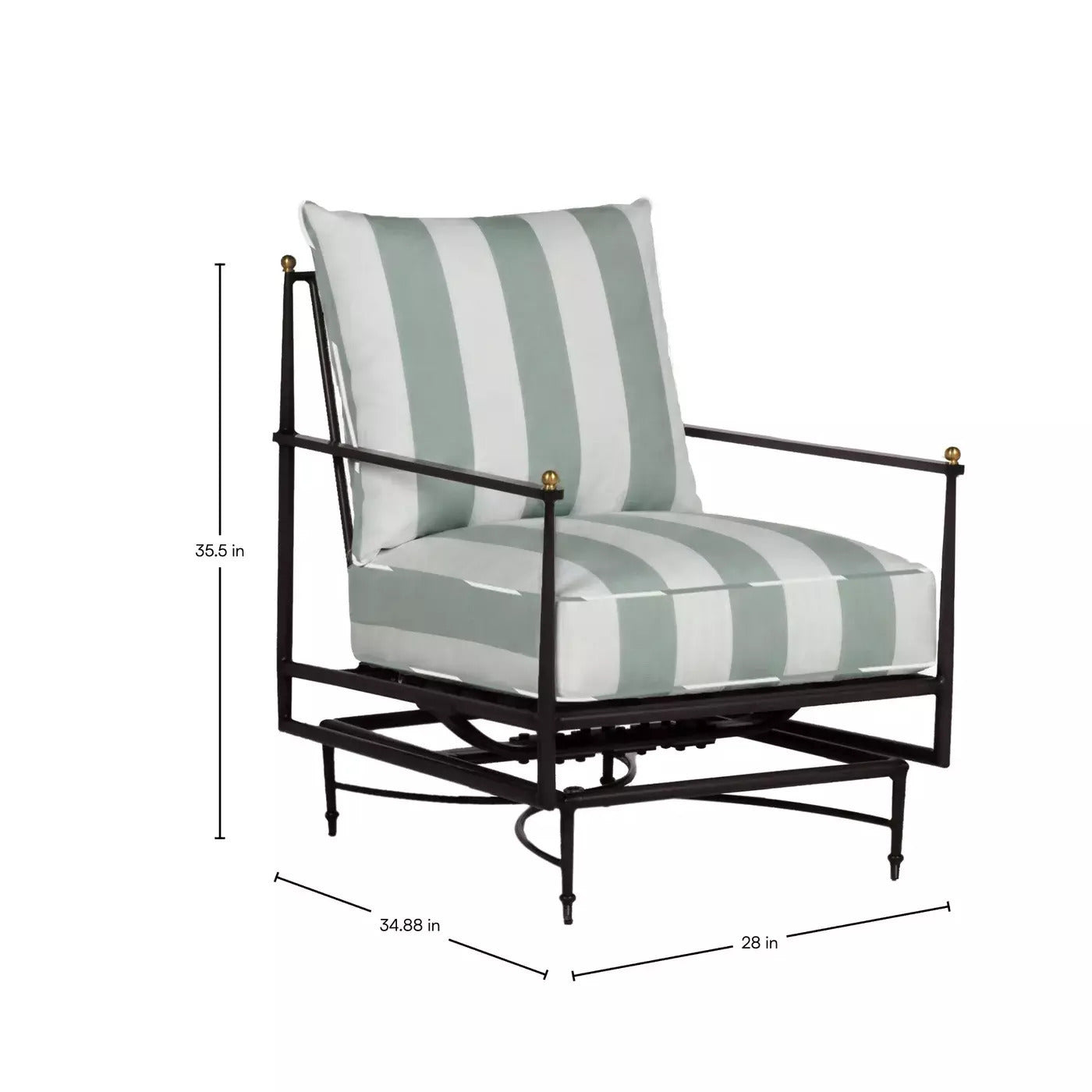Roma Aluminum Spring Lounge | Cabana Stripe Mist