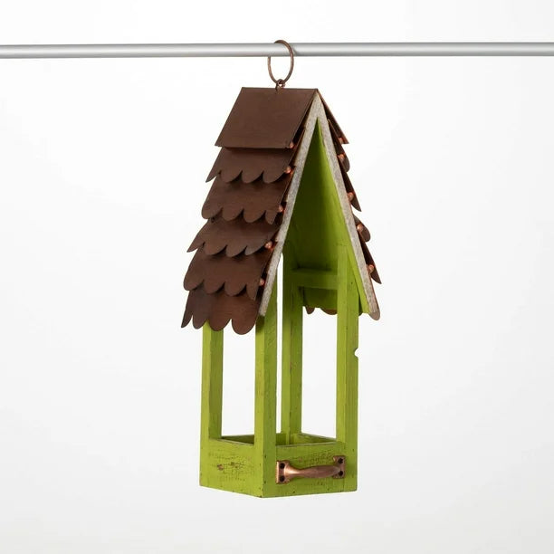 Green Copper Roof Bird Feeder