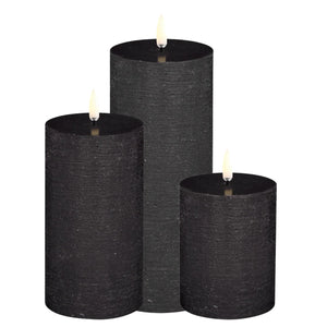 Uyuni Pillar Candle | Forest Black (Rustic)
