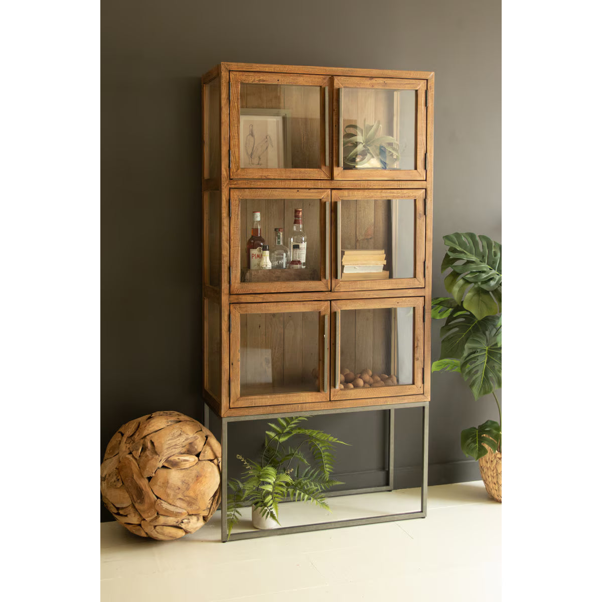 Wood & Metal Display Cabinet