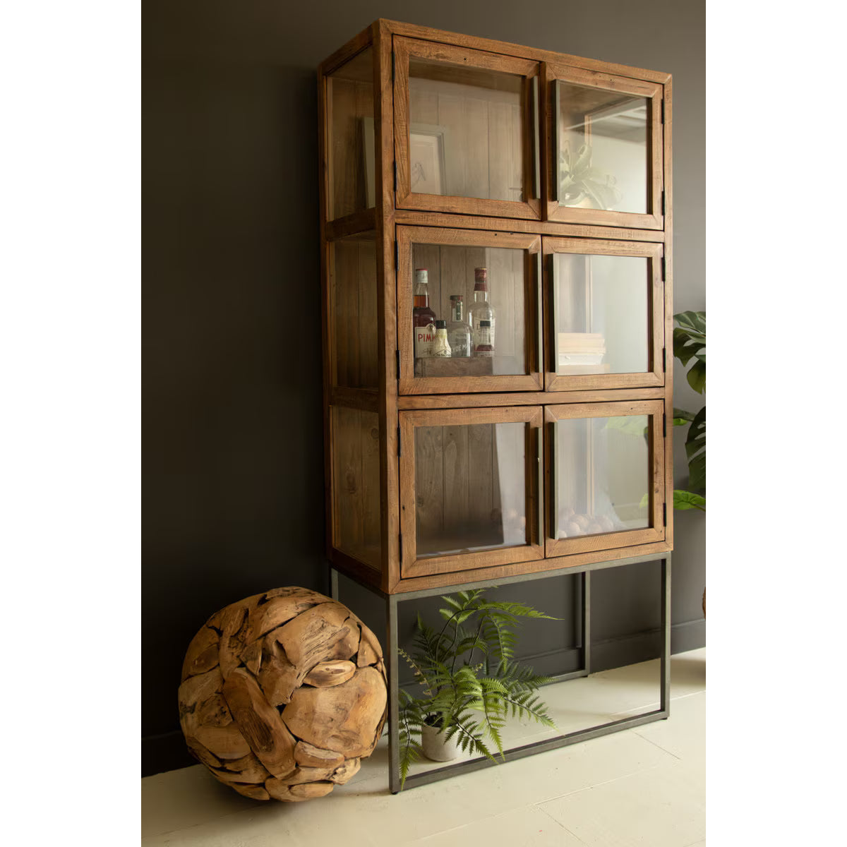 Wood & Metal Display Cabinet