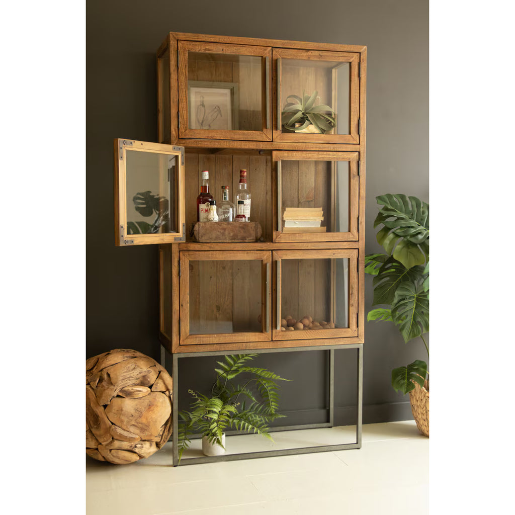 Wood & Metal Display Cabinet