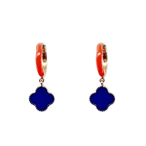Win Earrings | White + Blue