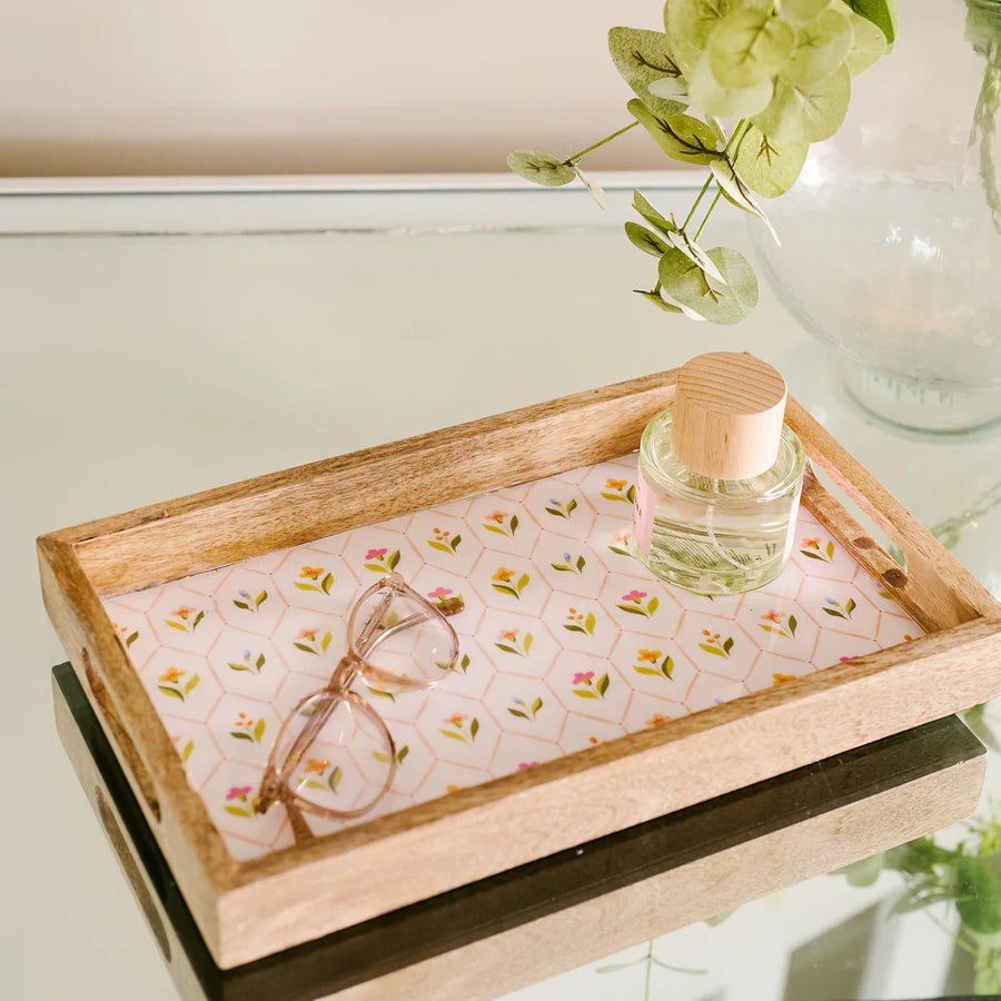 Rectangle Wood Enamel Tray