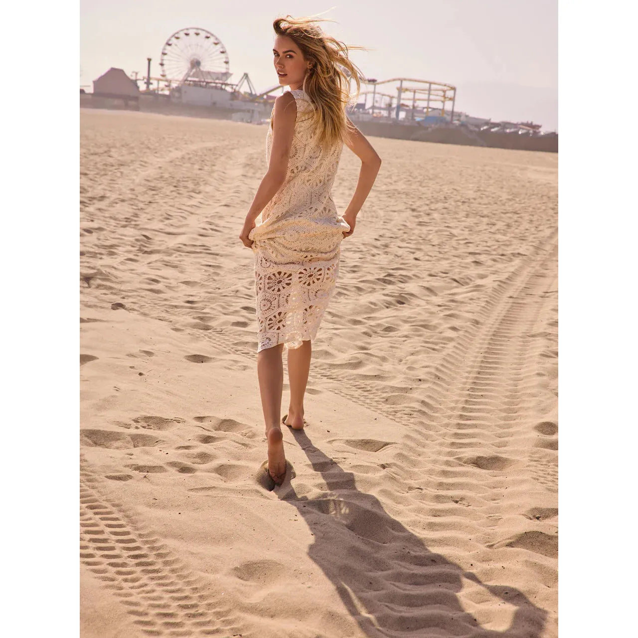 Cotton Crochet Sleeveless Maxi Dress