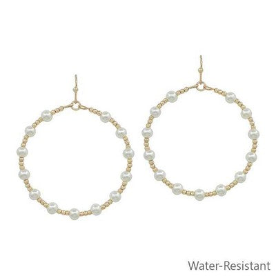 Zeva Earrings | Gold + Pearl