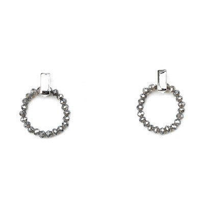 Zingy Earrings | Silver + Hematite