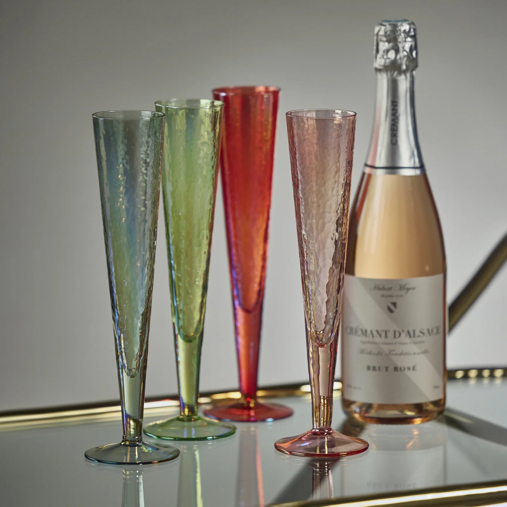 Aperitivo Triangular Barware Glasses -Slim Champagne Flute