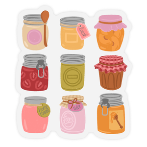 Cottage Core Jam Jars Sticker