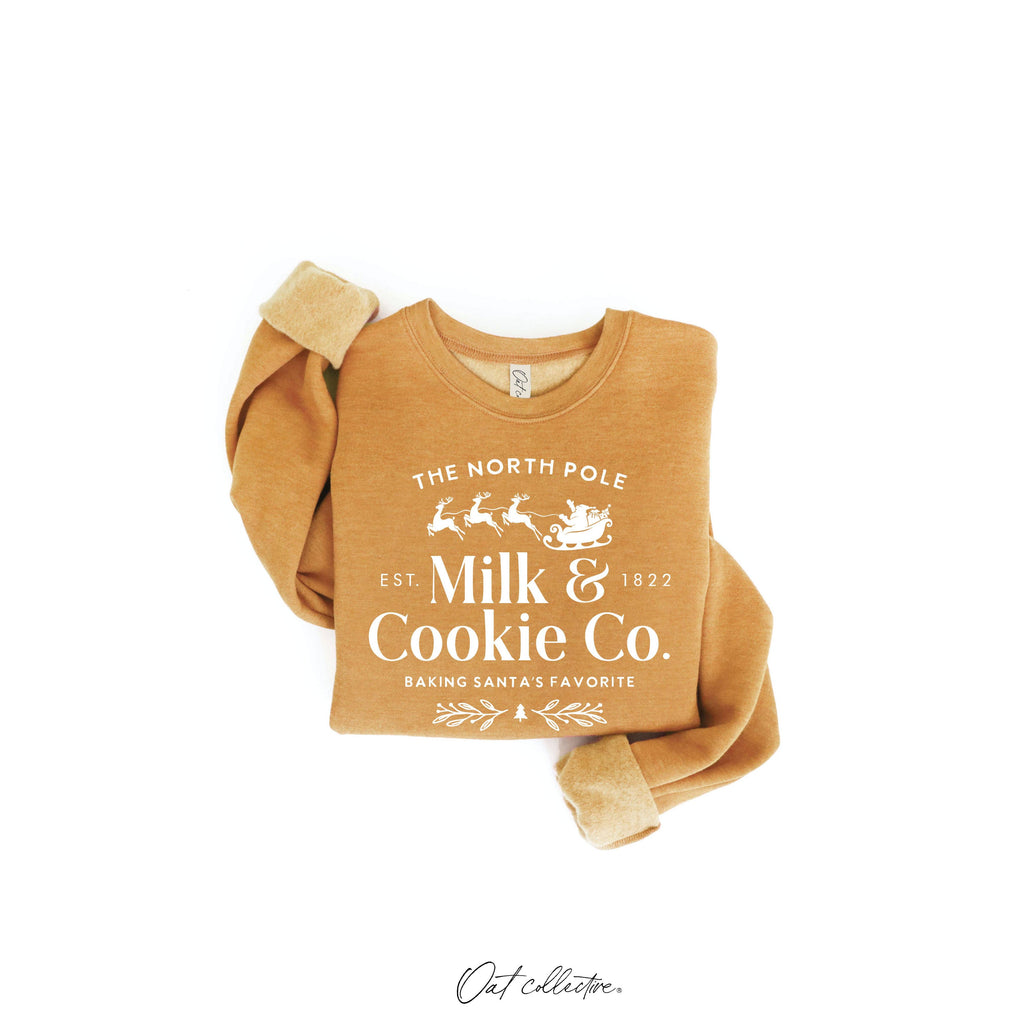 The North Pole Milk & Cookie Graphic Sweatshirt | Heather Green