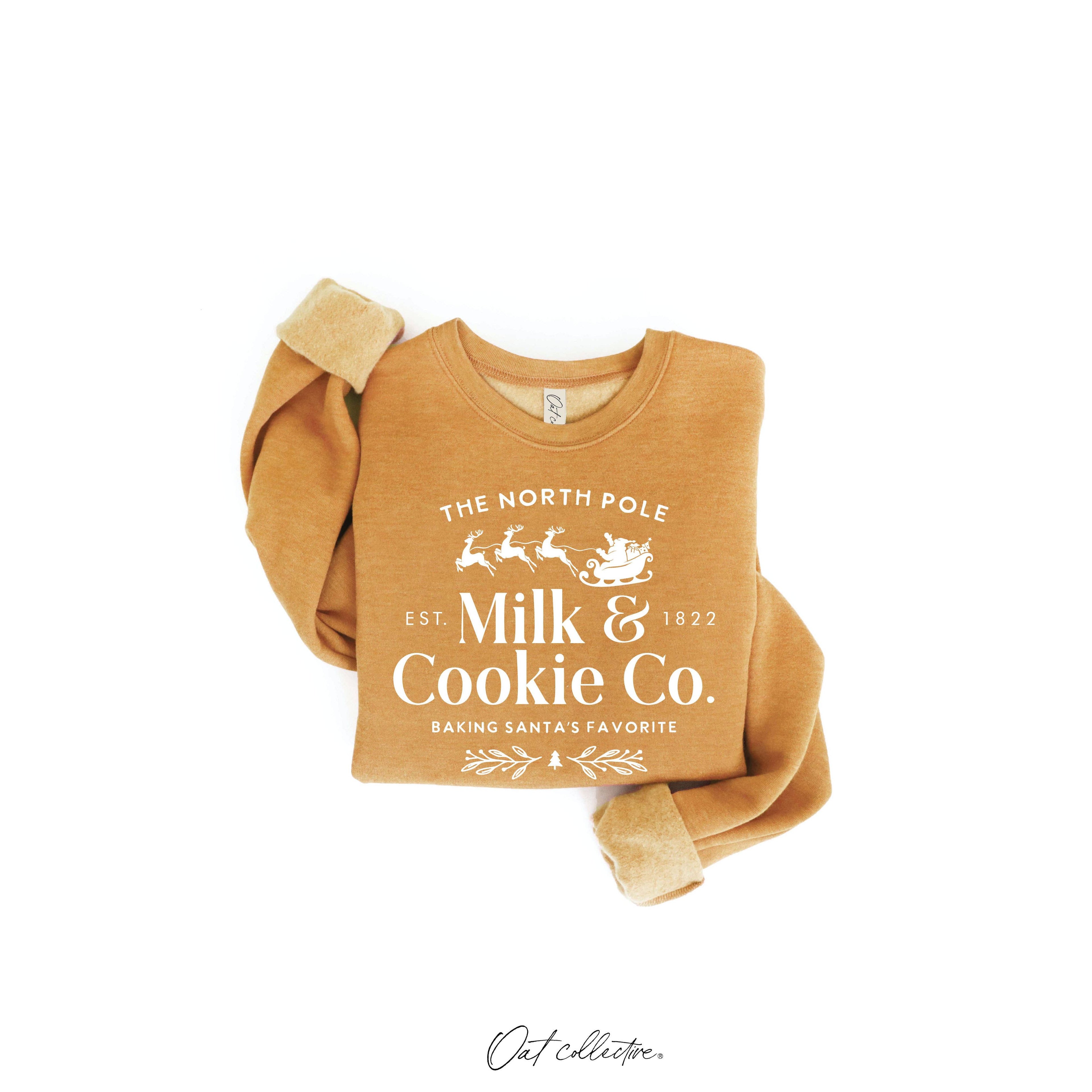 The North Pole Milk & Cookie Graphic Sweatshirt | Heather Green