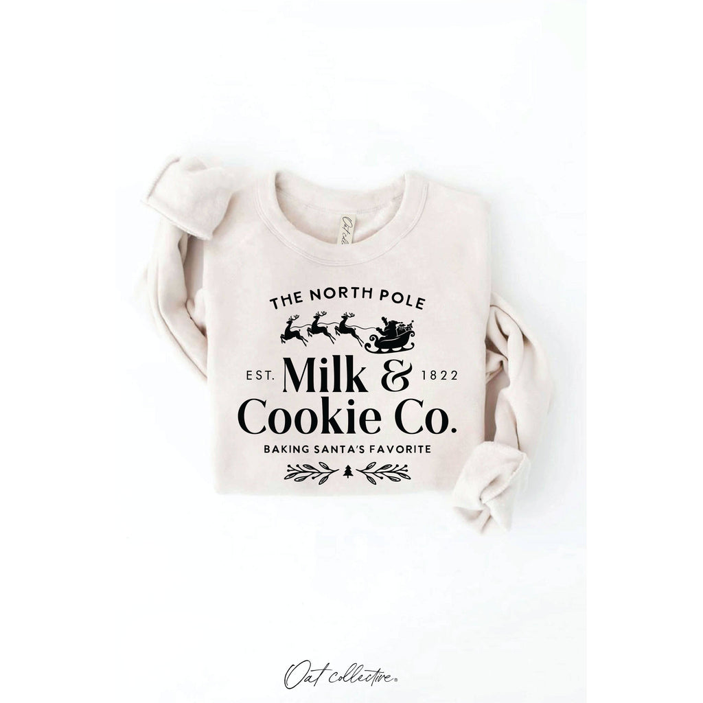 The North Pole Milk & Cookie Graphic Sweatshirt | Heather Green
