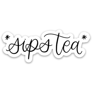 Sips Tea, 3x1in. Waterproof Vinyl Sticker (Copy)