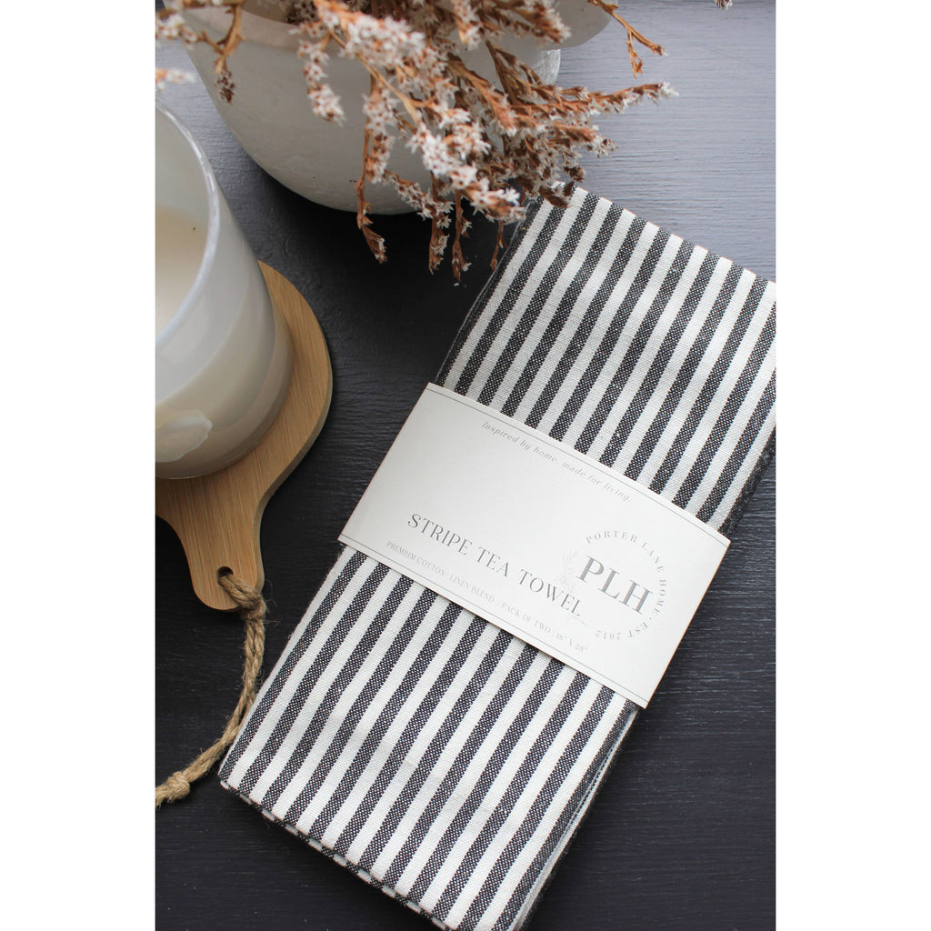 S/2 Stripe Tea Towel Set