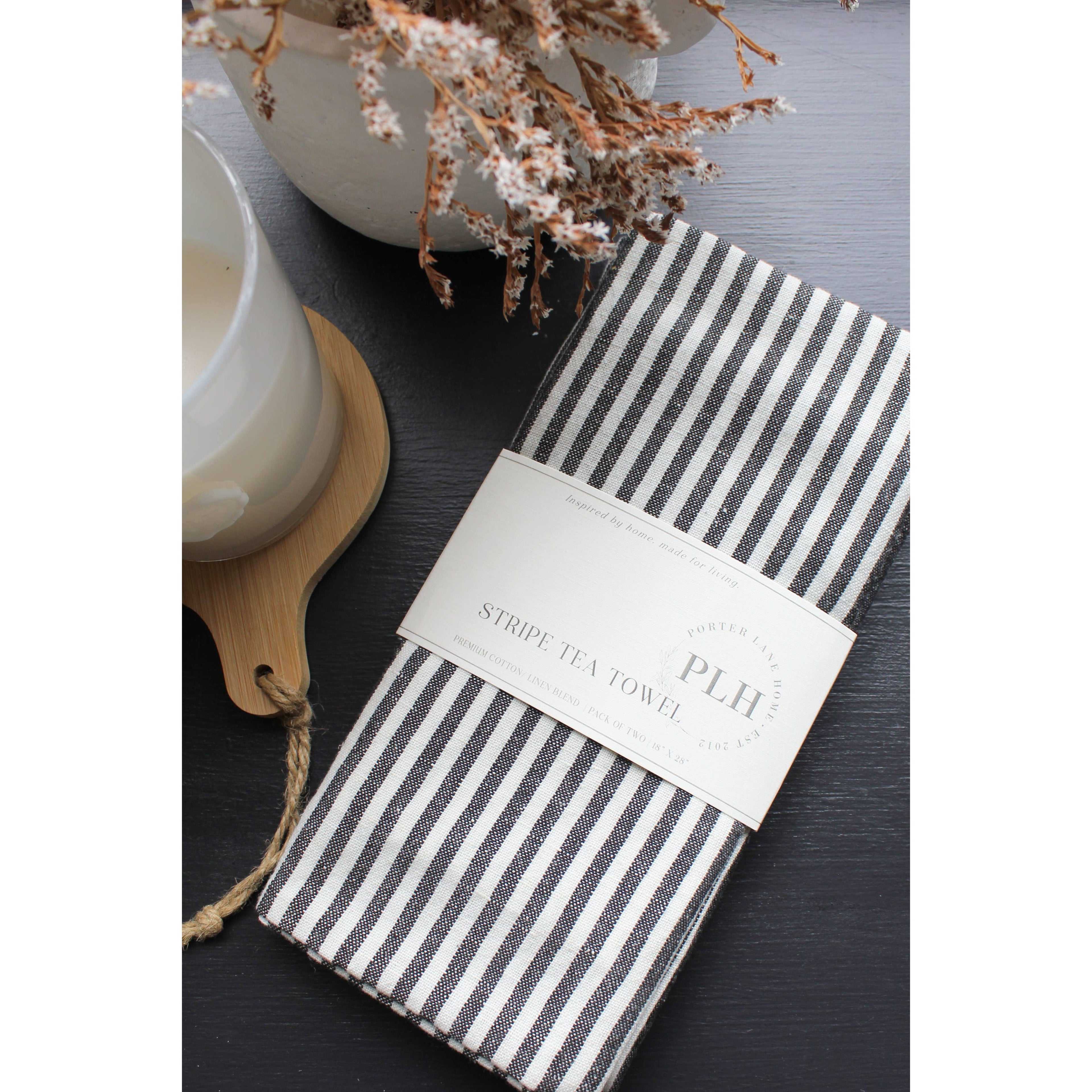 S/2 Stripe Tea Towel Set