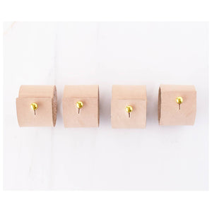 S/4 Leather Napkin Rings | Tan