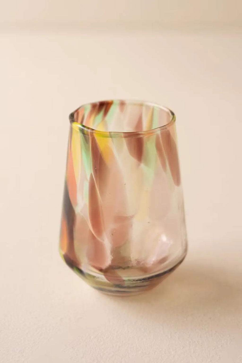 Tapered Multi-Color Glass Tumbler