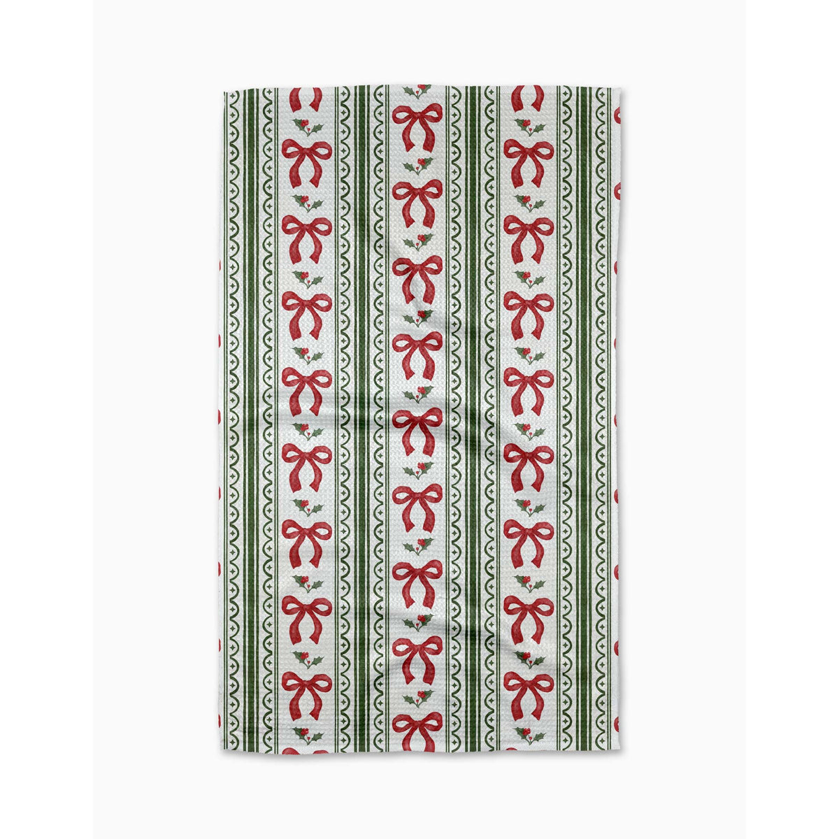 Geometry Tea Towel | Christmas Bow Stripe