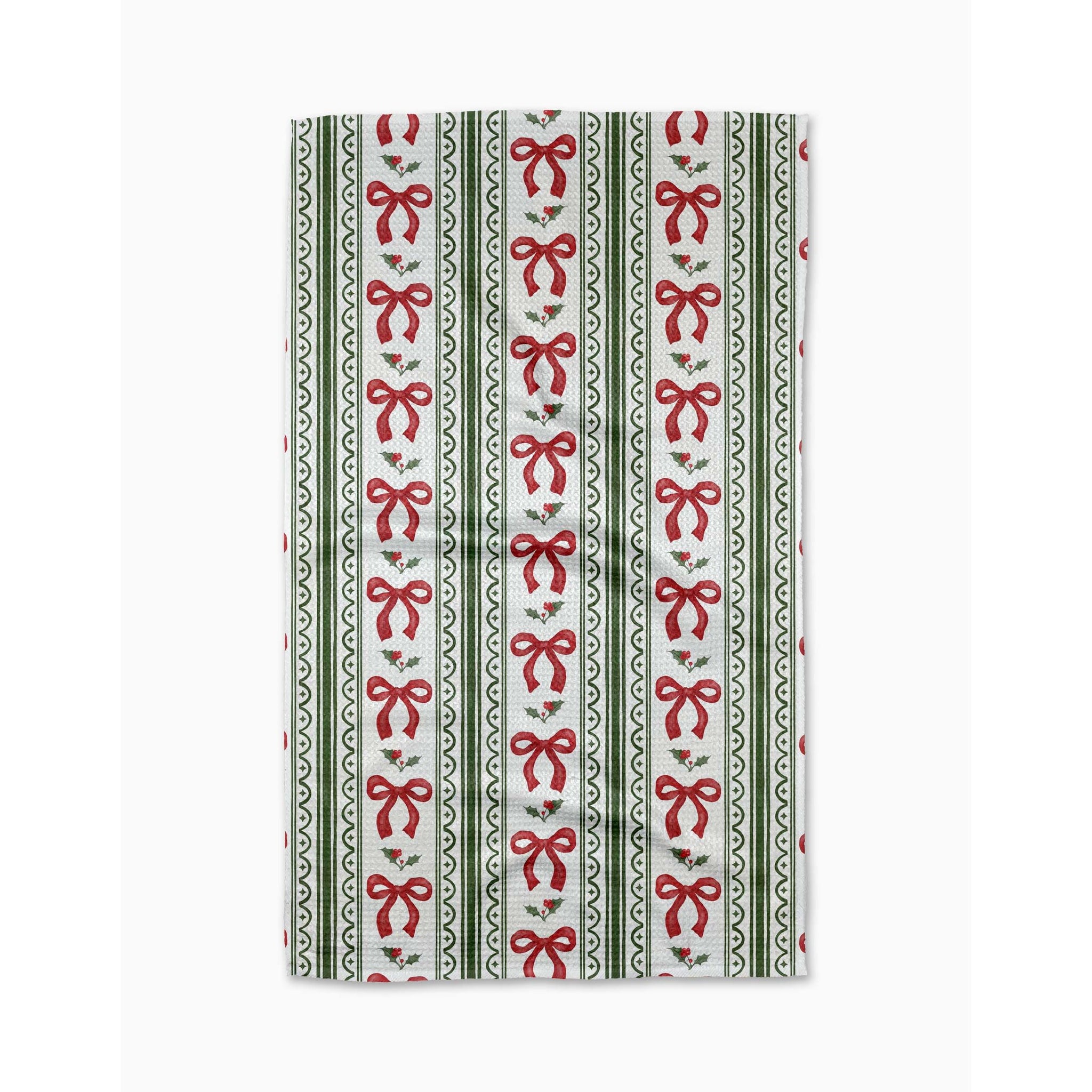 Geometry Tea Towel | Christmas Bow Stripe