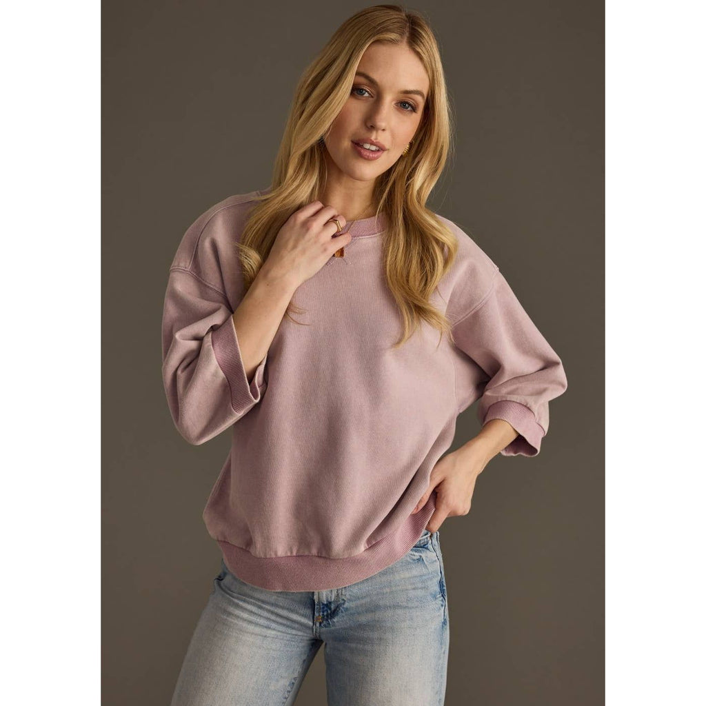 Washed Short Sleeve Sweatshirt | Dusty Rose