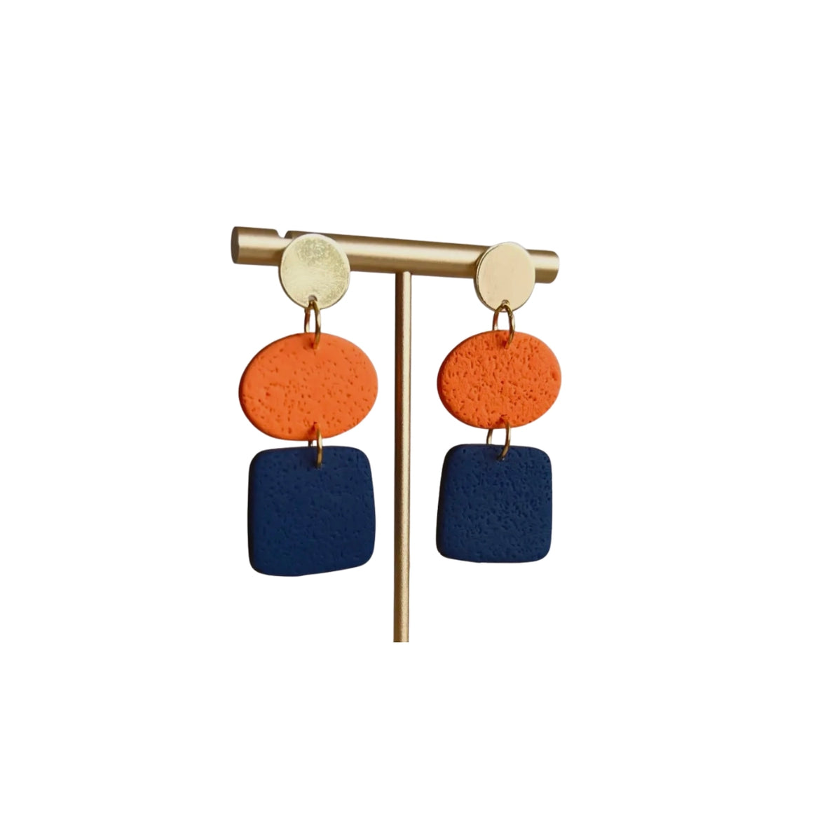 Orange + Navy Game Day Earrings