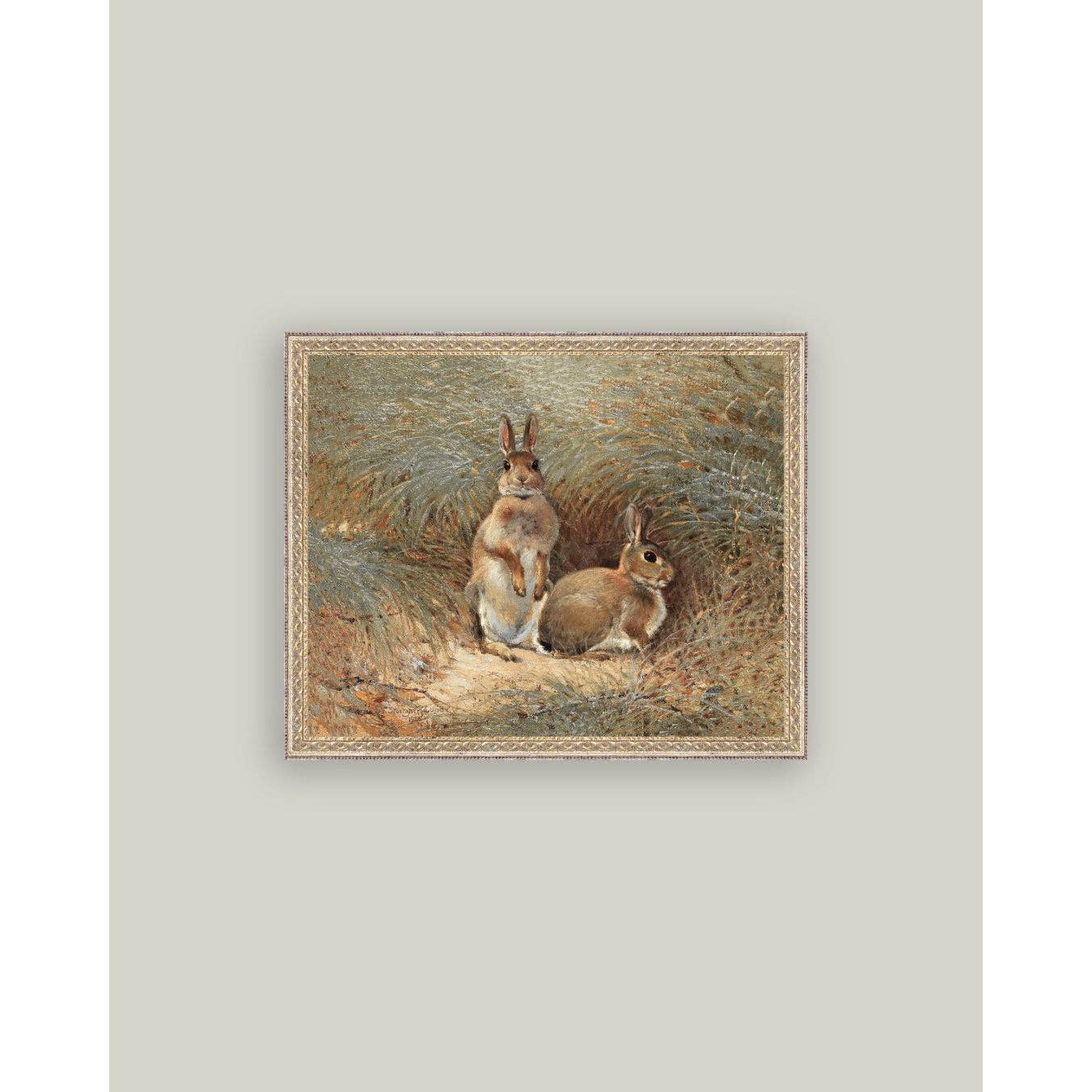 Framed Antique Art | Bunnies - 7x5