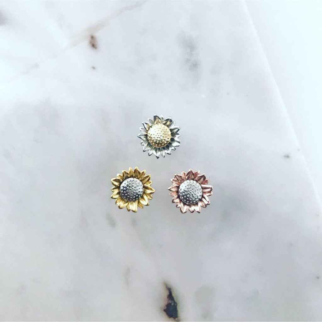 Sunflower Earrings | Gold