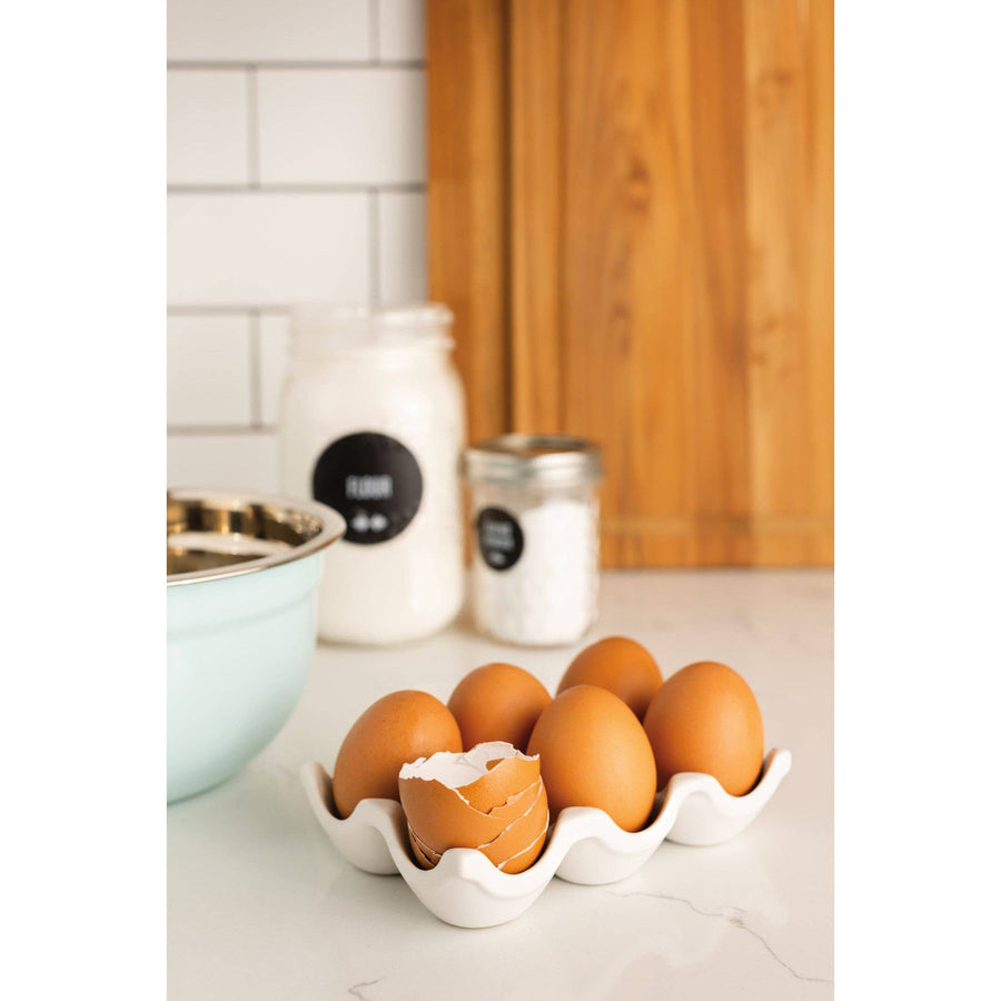 Matte White Ceramic Egg Crate